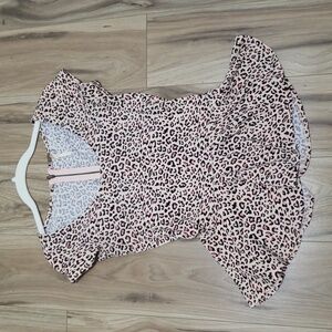 Poof! Animal Print Peplum Blouse